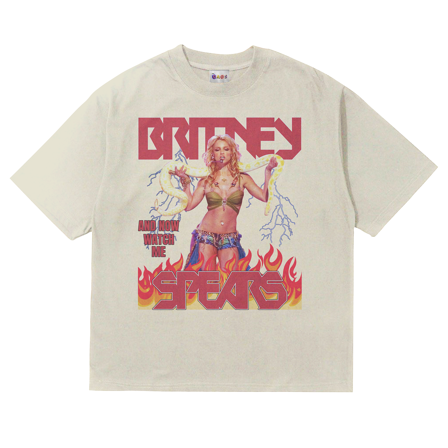 Camiseta Britney Spears Snake Flames