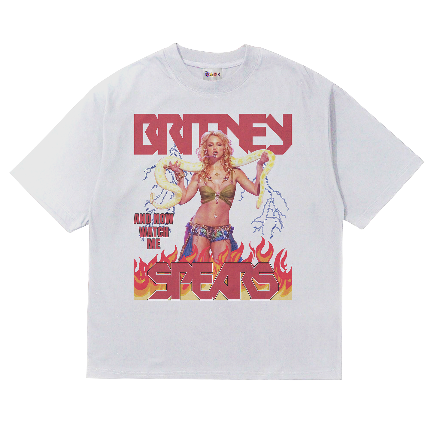 Camiseta Britney Spears Snake Flames