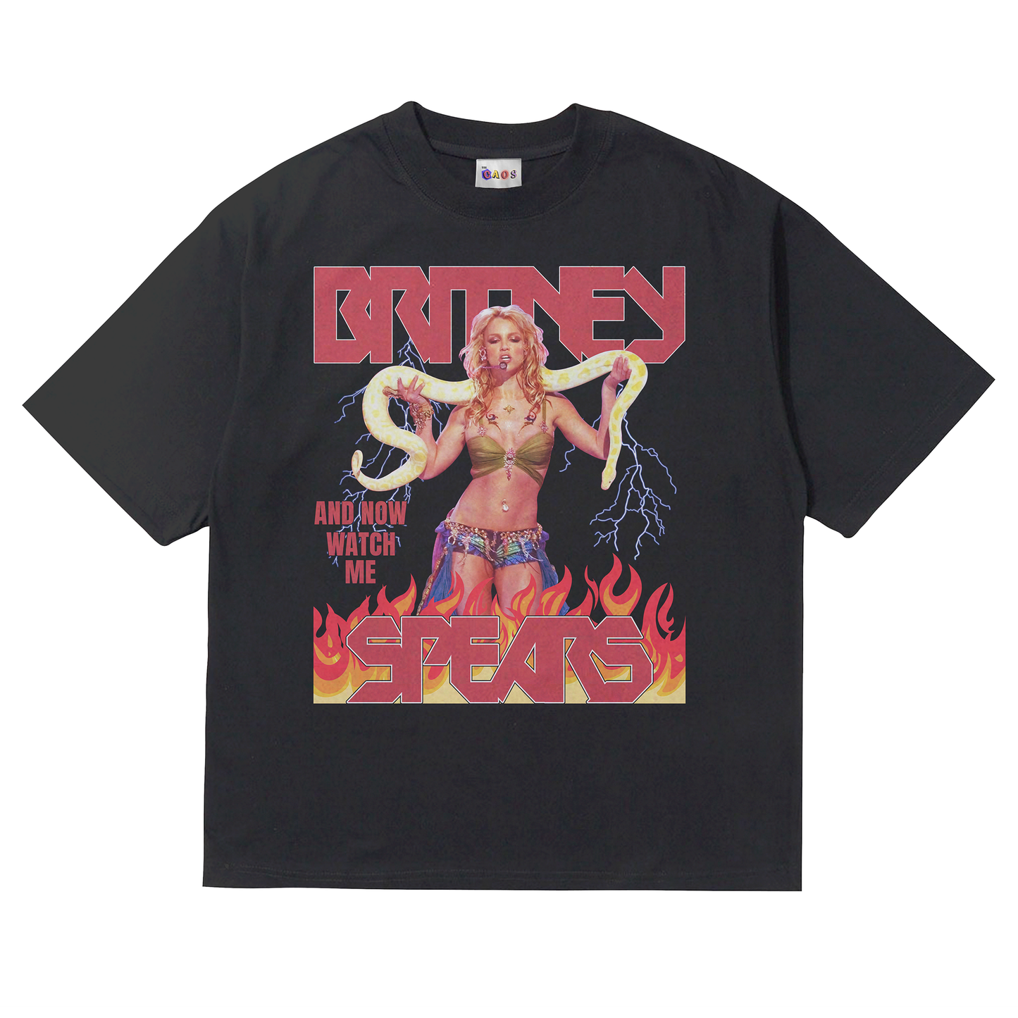 Camiseta Britney Spears Snake Flames